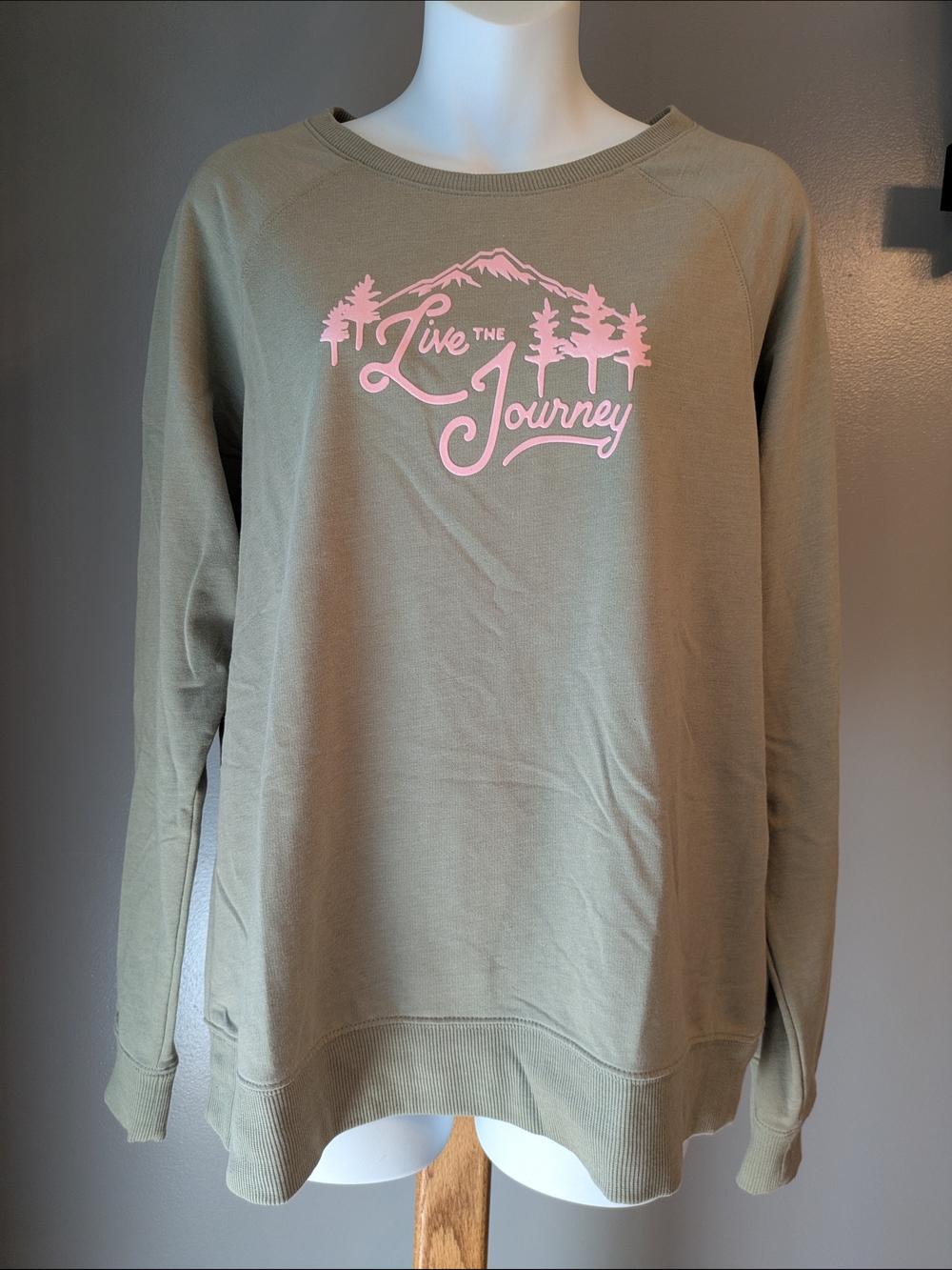 Columbia Large Olive Green Lightweight Crewneck Sweatshirt